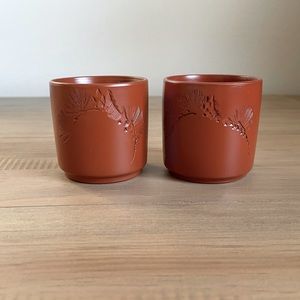 Vintage Terracotta Ceramic Cups 2oz